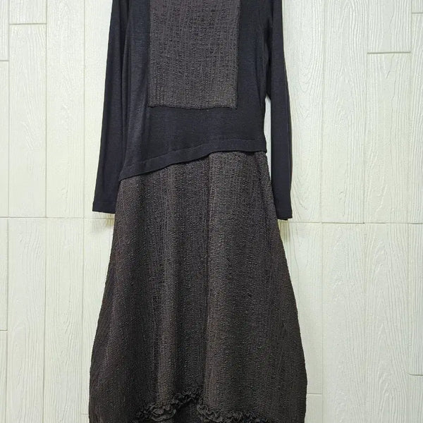 [BUNJANG] Color-Block Long Dress / 항아리핏배색롱원피스