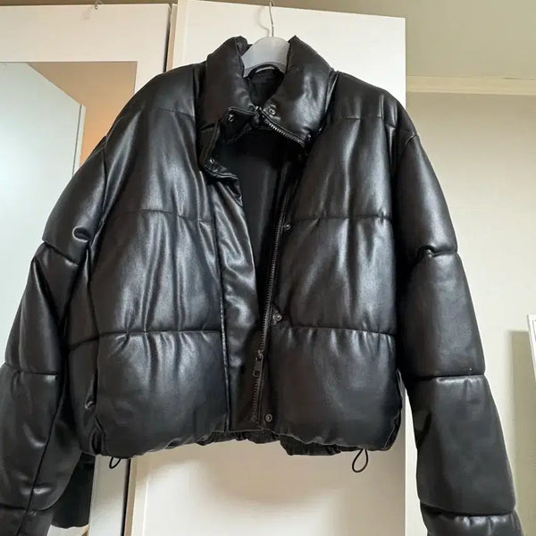 [BUNJANG] ZARA Eco-Leather Short Padded Jacket / 자라 에코레더 숏패딩