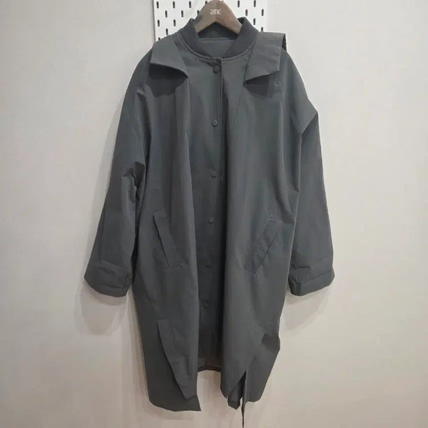 [BUNJANG] Women's Grey Hooded Coat / 후드 코트 그레이
