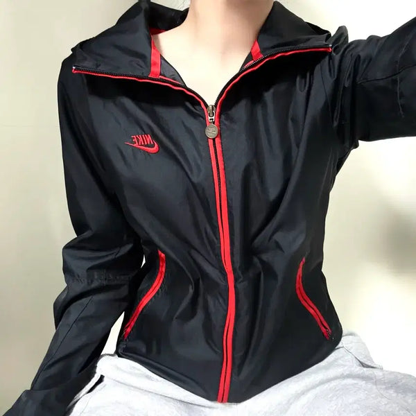 [BUNJANG] Nike Redpoint Black Windbreaker Jacket / 나이키 여성 레드포인트 블랙 윈드/바람막이/교복아우터/y2k/희귀/브랜드