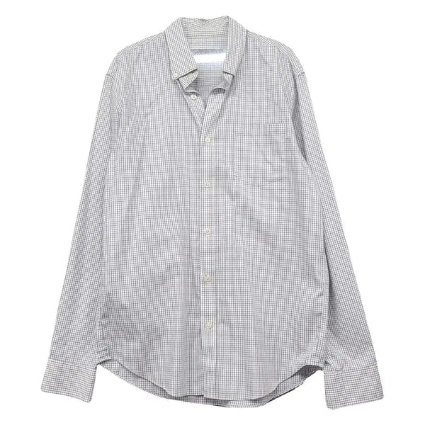 [BUNJANG] Giordano Light Grey Check Shirt L / 지오다노 체크 라이트 그레이 셔츠 L