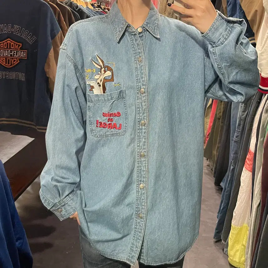 [BUNJANG] IM Vintage Denim Shirt / [IM] 빈티지 데님 셔츠