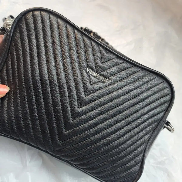 [BUNJANG] Vincis Quilted Chain Crossbody Bag / 빈티지존 빈치스 퀼팅 체인 크로스백 가방