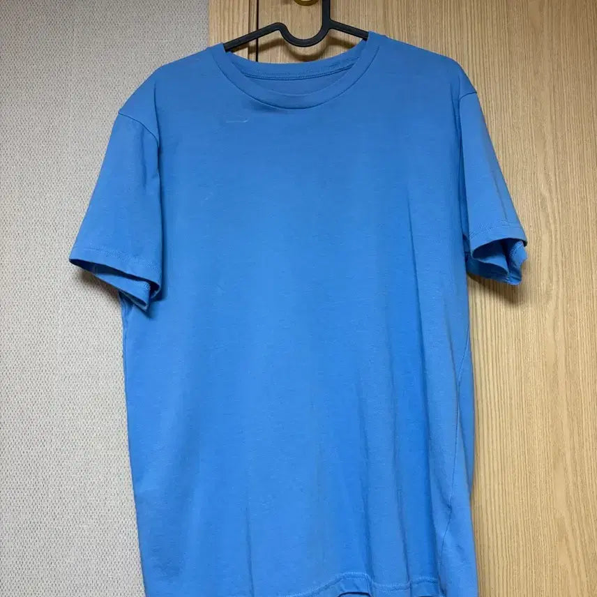 [BUNJANG] Basic Round Neck Short Sleeve T-Shirt - Blue / 기본 라운드넥 반팔 티셔츠 블루