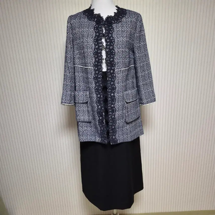 [BUNJANG] Women's Tweed Lace Jacket Size 44 / 여성 트위드 레이스 자켓44