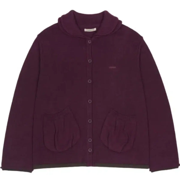 [BUNJANG] Koiseio Double Collar Knit Jacket Wine / 코이세이오 더블 카라 니트 자켓 와인 (택 달린 새상품)