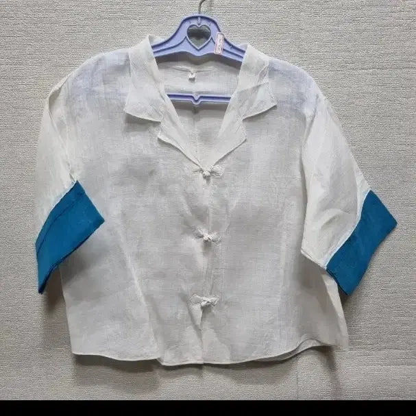 [BUNJANG] Linen Short-Sleeve Blouse White / x300 모시 반팔 블라우스