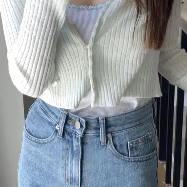 [BUNJANG] Thanat Soft Lace Cardigan Ivory / 타낫 소프트레이스 가디건 아이보리