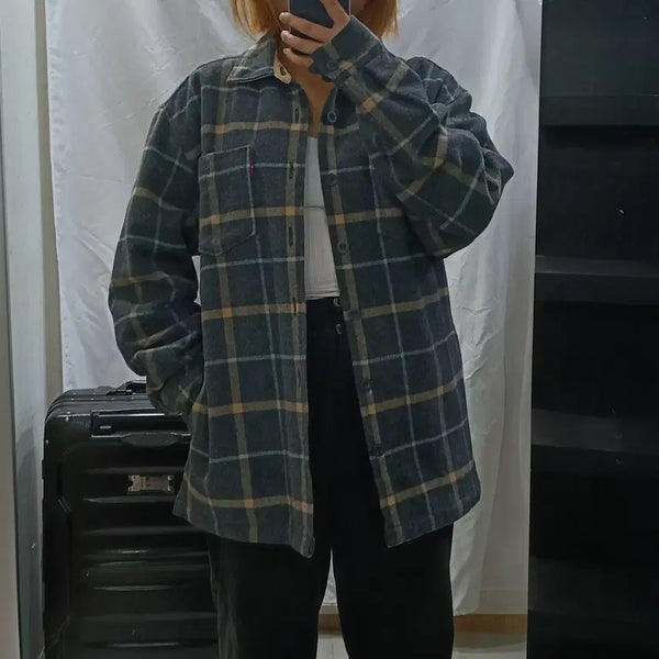 [BUNJANG] Levi's Wool Check Flannel Shirt L / 리바이스 플란넬 울 체크 셔츠