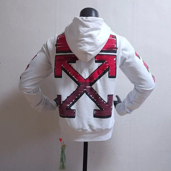 [BUNJANG] Off-White Marker Arrow Hoodie White / 오프화이트 마커 애로우 후드티 화이트