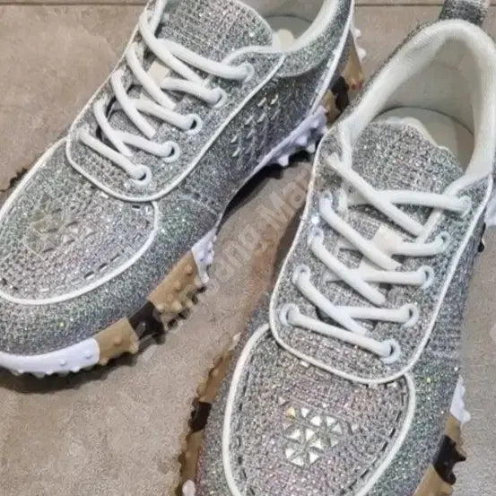 [BUNJANG] Cubic Silver Sneakers / 큐빅실버스니커즈