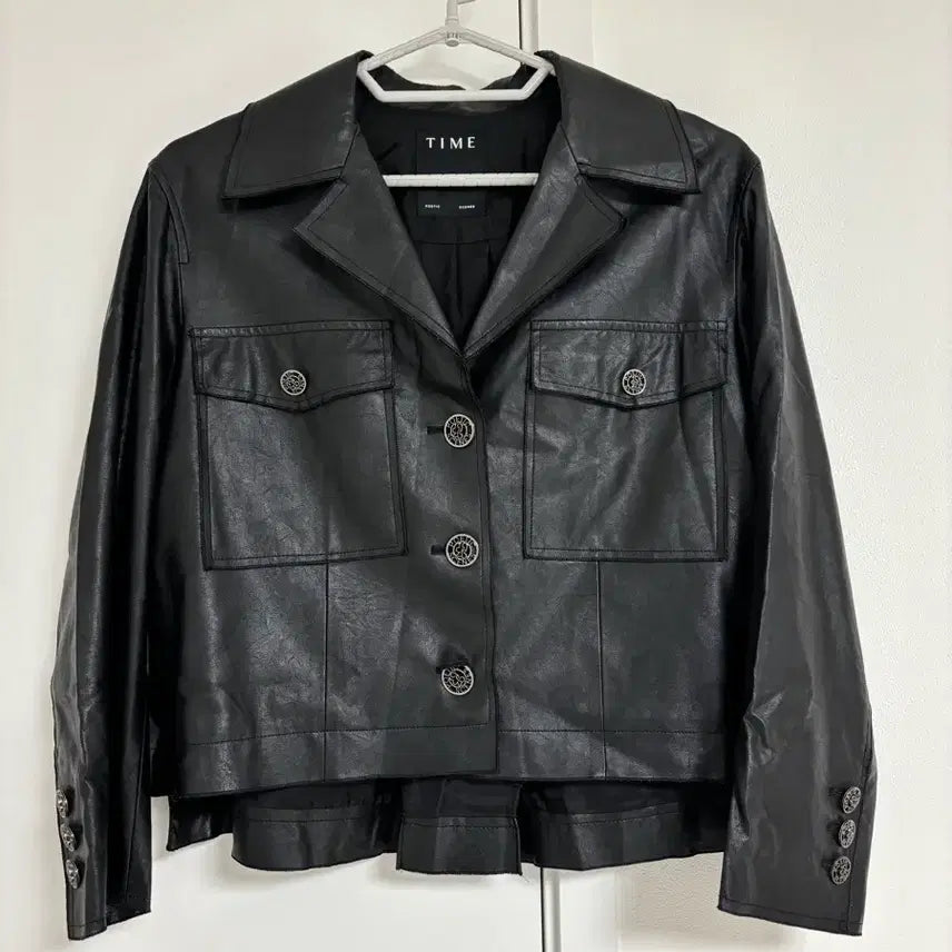 [BUNJANG] TIME (Hand-some) Cropped Leather Jacket / [한섬] 타임(TIME) 크롭 레더 자켓 55~66
