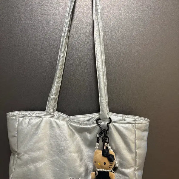 [BUNJANG] Please Project 2-Way Leather Padded Bag Silver / 플리즈프로젝트의 2-WAY 레더 패딩 백 실버
