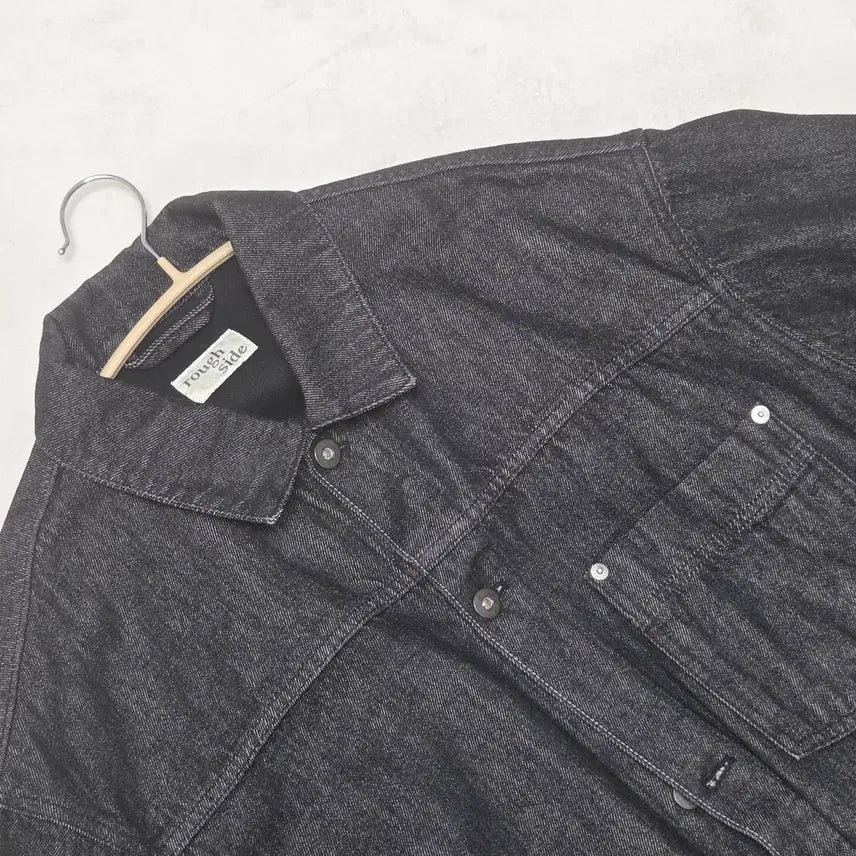 [BUNJANG] Rough Side Drape Denim Jacket Black Size 2 / [러프사이드 드레이프 데님 자켓 블랙 2 size](가격제안0)