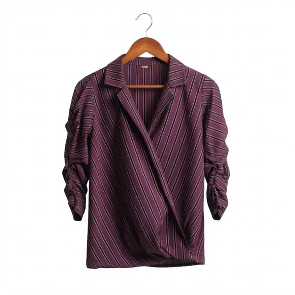 [BUNJANG] Stripe Wrap Blouse / 새) 스트라이프 랩 블라우스