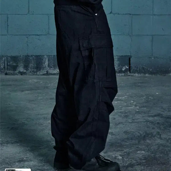 [BUNJANG] Node Stone Washed Cargo Pants Black Size 2 / 노드 스톤 워시드 카고 팬츠 블랙 2사이즈