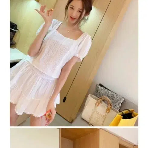 [BUNJANG] Heirys Mini Skirt White / 헤이에스 스커트