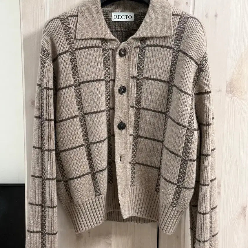[BUNJANG] Recto Jacquard Square Cardigan S / 렉토 자카드 스퀘어 가디건 S