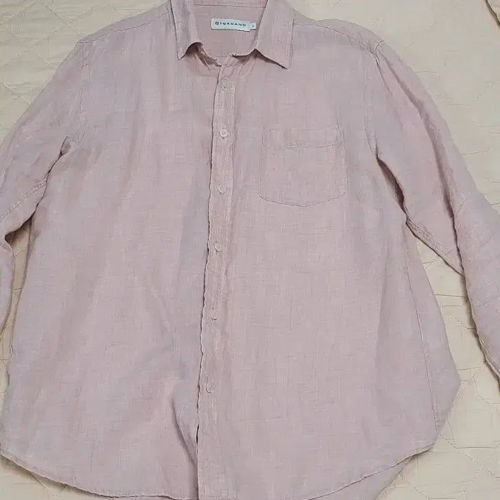 [BUNJANG] Giordano Linen Shirt / 지오다노 셔츠 핑크색 남방