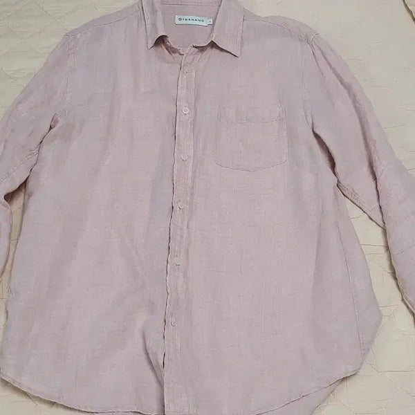 [BUNJANG] Giordano Linen Shirt / 지오다노 셔츠 핑크색 남방