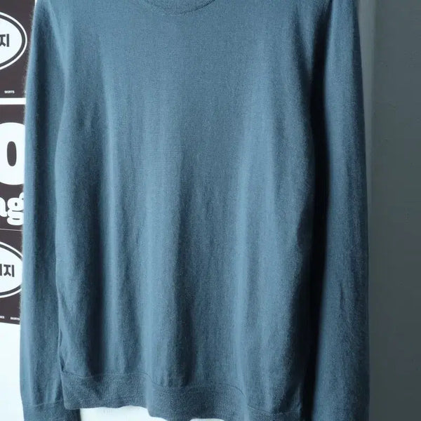 [BUNJANG] Solid Homme Slim Fit Solid Cashmere Knit Sweater / (M) 솔리드옴므 니트 슬림핏 연블루 무지 캐시미어 놈코어-H39840