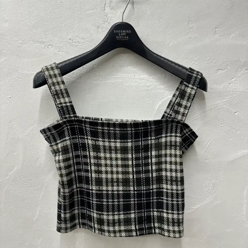 [BUNJANG] Zero Planet Women's Sleeveless Cropped Top Khaki Pattern Size S / [상태최상] 제로플래닛 상의 여성 크롭티 카키패턴 민소매 S