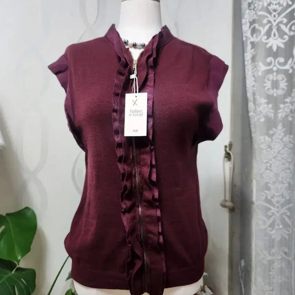 [BUNJANG] Time 100% Wool Zip-Up Knit Vest / 타임 울100% 집업 니트 베스트