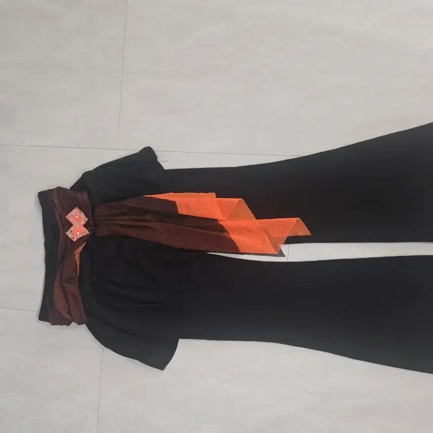 [BUNJANG] Dance Pants Orange and Brown Accent / 댄스복바지