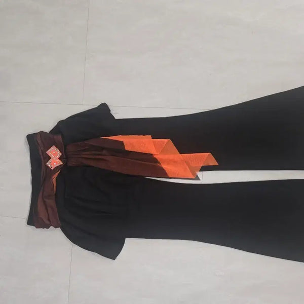[BUNJANG] Dance Pants Orange and Brown Accent / 댄스복바지