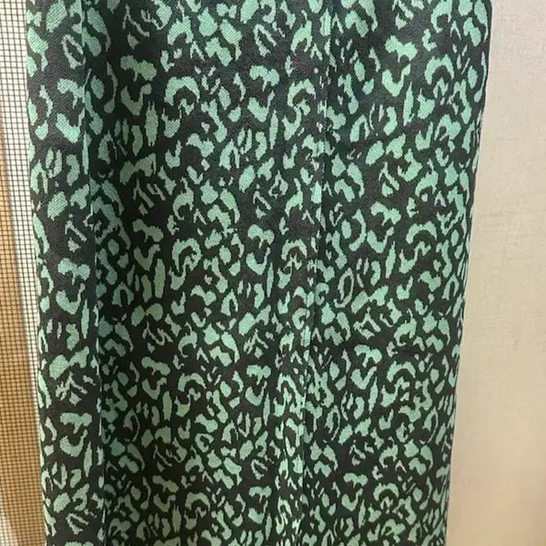 [BUNJANG] SYSTEM Leopard Pattern Knit Long Skirt / 시스템 니트 스커트