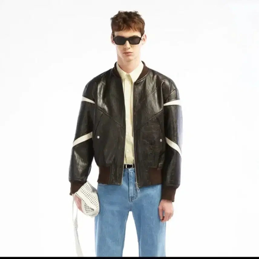 [BUNJANG] Tailored Leather Blouson Brown / 타일레 레더블루종 브라운