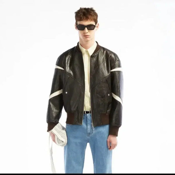[BUNJANG] Tailored Leather Blouson Brown / 타일레 레더블루종 브라운