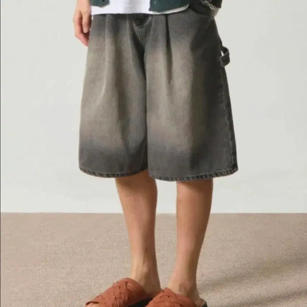 [BUNJANG] DIMITRYBLACK Denim Wide Short Pants / 디미트리블랙 데님 와이드 숏 팬츠