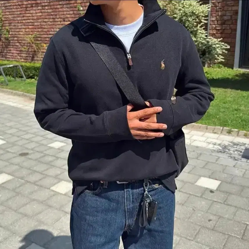[BUNJANG] Polo Ralph Lauren Cotton Half-Zip Pullover / [새상품]폴로 랄프로렌 면반집업 하프집업 블랙,그레이,네이비