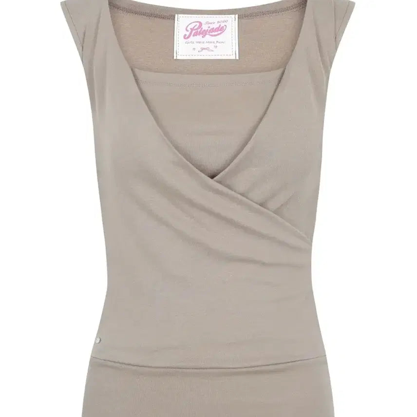 [BUNJANG] Pale Jade Drape Sleeveless Mocha New Arrival / 페일제이드 드레이프 슬리브리스 모카 새상품