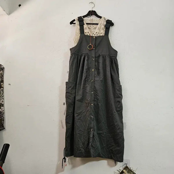 [BUNJANG] Suspender Long Dress / 멜빵 원피스 롱 원피스