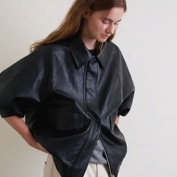 [BUNJANG] Harness Leather Jacket Black / 하네 가죽자켓