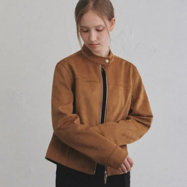 [BUNJANG] Suede Rider Jacket Brown / 스웨이드 라이더 자켓 브라운