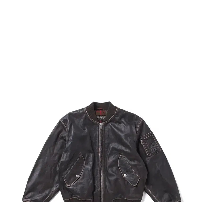 [BUNJANG] Baracuta Leather MA-1 Jacket Black Size 42 / [구매글] 바라쿠타 레더 ma1 자켓 블랙 42