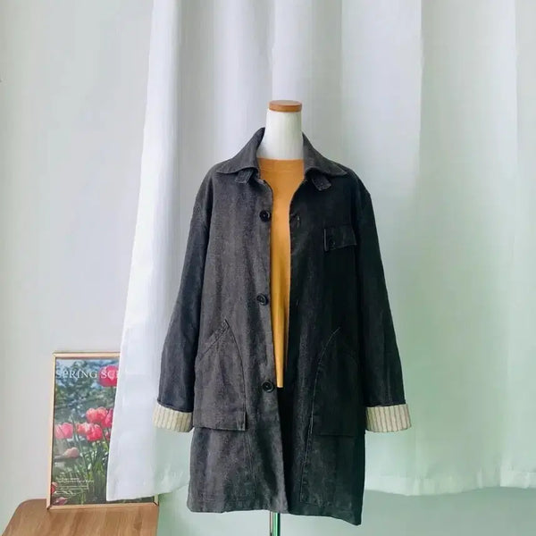 [BUNJANG] Monsoon Washed Vintage Work Coat Jacket / 몬순 Monsoon 워싱 빈티지 워크 코트 자켓 S-L
