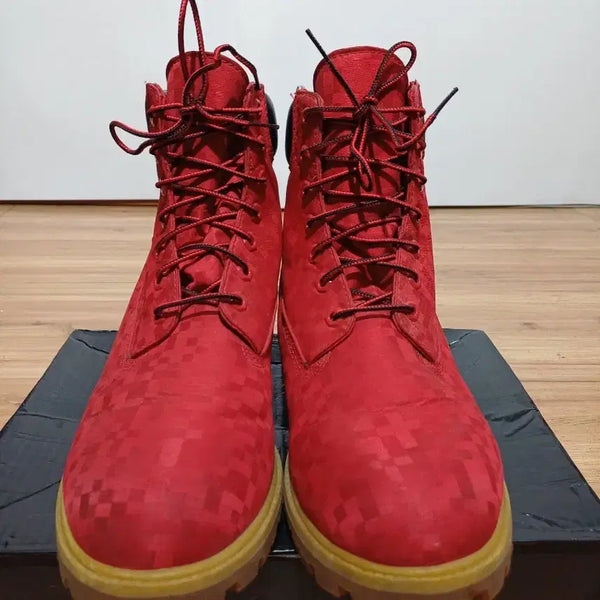 [BUNJANG] Timberland Red Geometric Pattern Walker Boots / 팀벌랜드