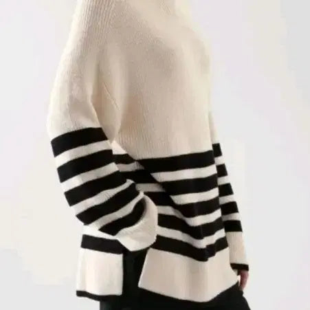 [BUNJANG] COS Striped Oversized Turtleneck Knit / COS 스트라이프 터틀넥 오버핏 니트