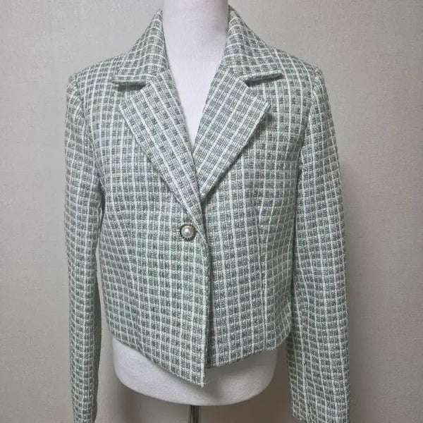 [BUNJANG] Grid Pattern Tweed Jacket / 그리드 패턴 트위드 자켓