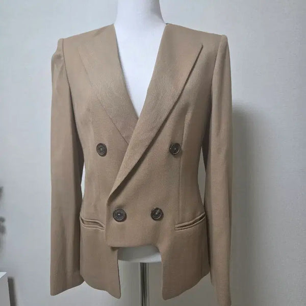 [BUNJANG] Beige Double-Button Jacket / 베이지 더블 버튼 자켓