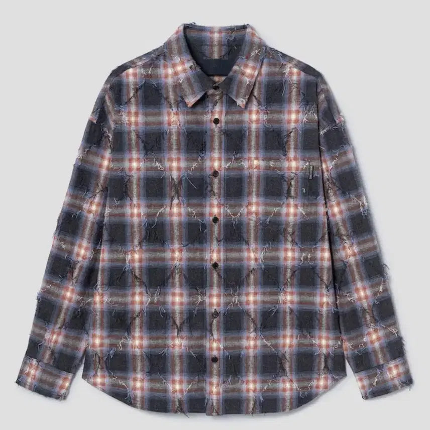 [BUNJANG] Juun.J Argyle Needle Check Shirt Amber Blue 48 / 준지 아가일 니들 체크 셔츠 엠버블루 48 판매
