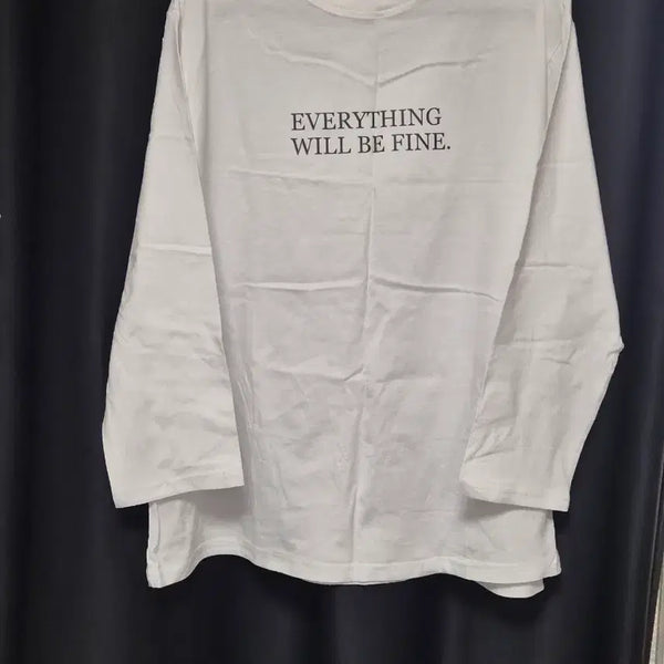 [BUNJANG] Basic Lettering Long Sleeve T-Shirt White / 새상품 기본 레터링 긴팔 티셔츠 화이트