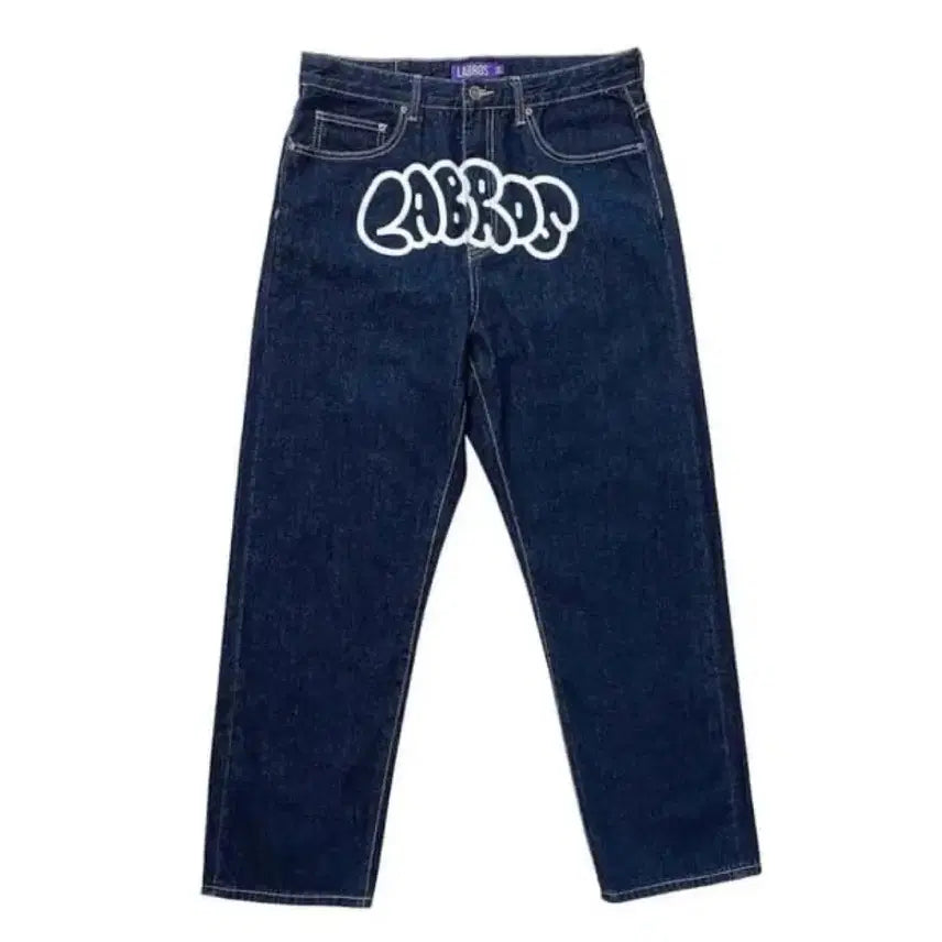 [BUNJANG] LABROS Bubble Arc Logo Denim / 라브로스 버블 아크 로고 데님