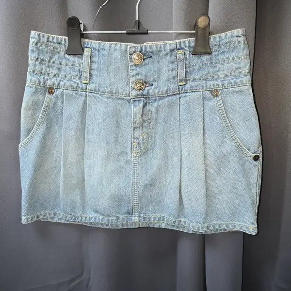 [BUNJANG] Levi's Denim Pleated Mini Skirt / 리바이스 데님 플리츠 미니 스커트 ((0034)