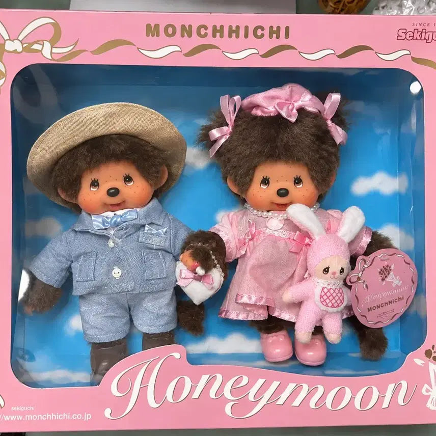 [BUNJANG] Rare Monchhichi Honeymoon Set / 레어 몬치치 허니문 신혼여행 세트