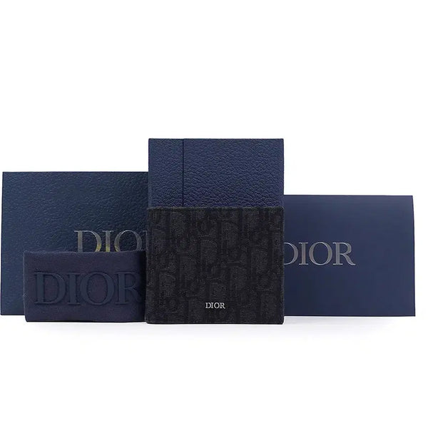 [BUNJANG] Dior Oblique Jacquard Bifold Wallet / [중고명품] 디올 오블리크 자카드 반지갑 2OBBC027YSE03EU